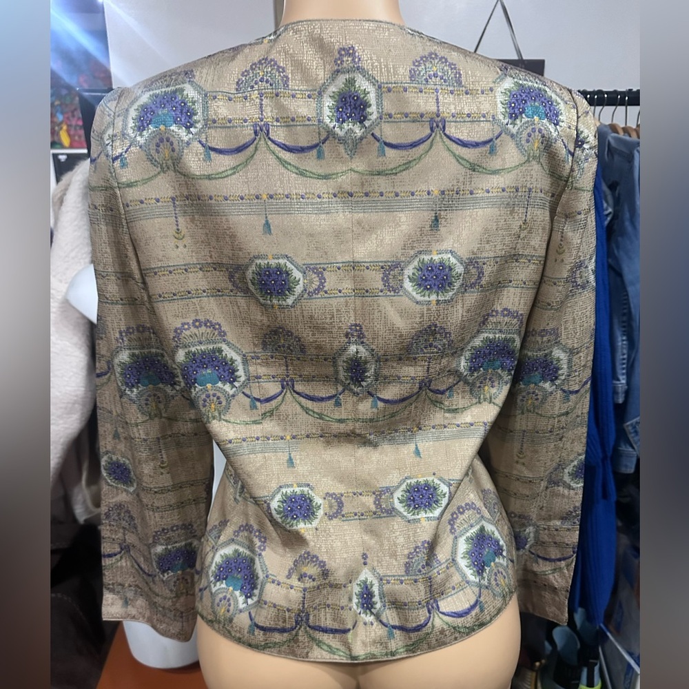 Adrianna Papell Metallic Patterned Blazer - Picture 2 of 2